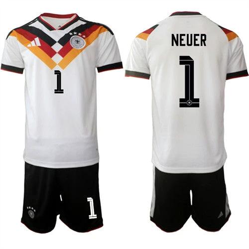 Germany #1 NEUER Jerseys National Team x World Cup 2026 Home White On Field Soccer by Soccer Jersey