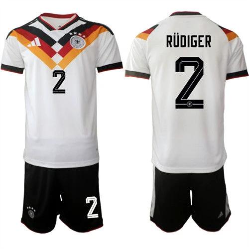 Germany #2 RUDIGER Jerseys National Team x World Cup 2026 Home White On Field Soccer by Soccer Jersey