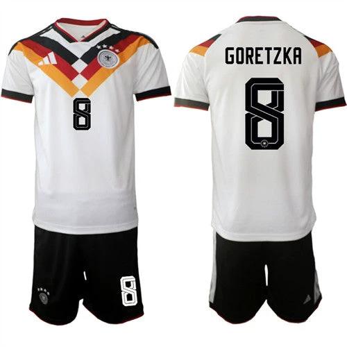 Germany #8 GORETZKA Jerseys National Team x World Cup 2026 Home White On Field Soccer by Soccer Jersey