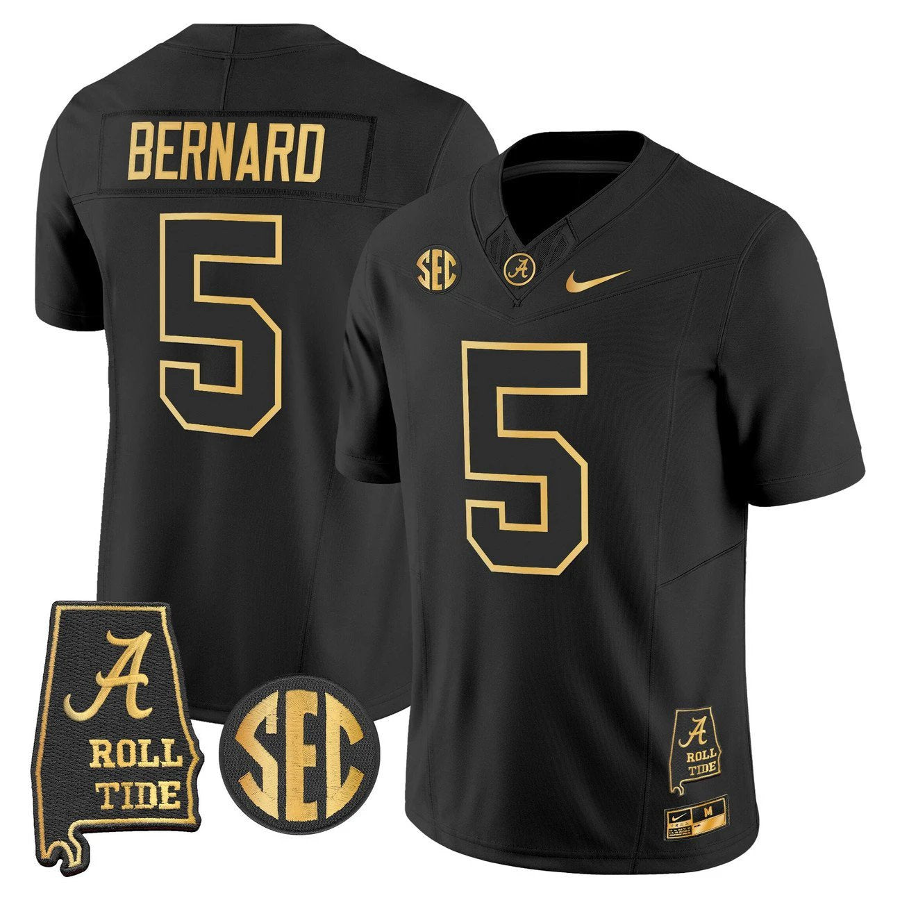 Germie Bernard Jersey #5 Alabama Crimson Tide 2025 Gold Stitched by My Store NCAA Football Jerseys
