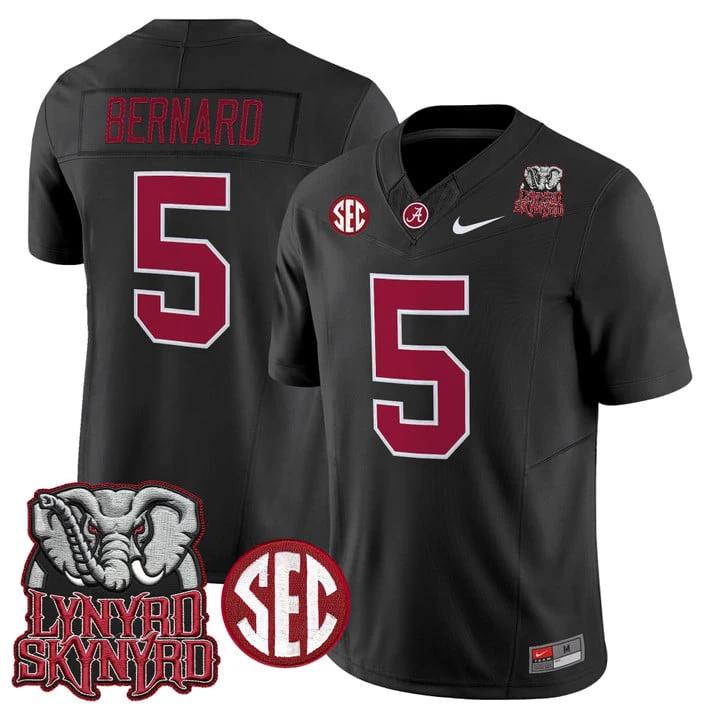 Germie Bernard Jersey #5 Alabama Crimson Tide Lynyrd Skynyrd Patch Stitched by My Store NCAA Football Jerseys