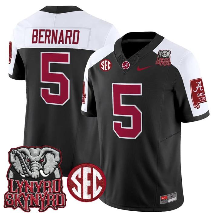 Germie Bernard Jersey #5 Alabama Crimson Tide Lynyrd Skynyrd Patch Stitched by My Store NCAA Football Jerseys