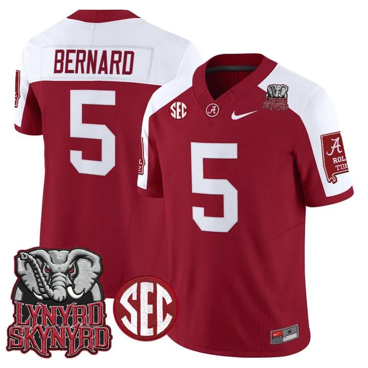 Germie Bernard Jersey #5 Alabama Crimson Tide Lynyrd Skynyrd Patch Stitched by My Store NCAA Football Jerseys