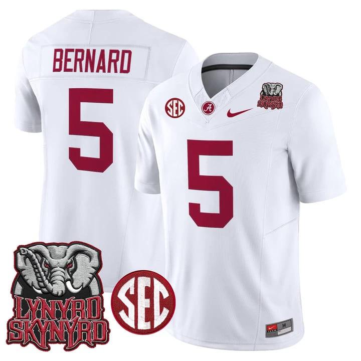 Germie Bernard Jersey #5 Alabama Crimson Tide Lynyrd Skynyrd Patch Stitched by My Store NCAA Football Jerseys