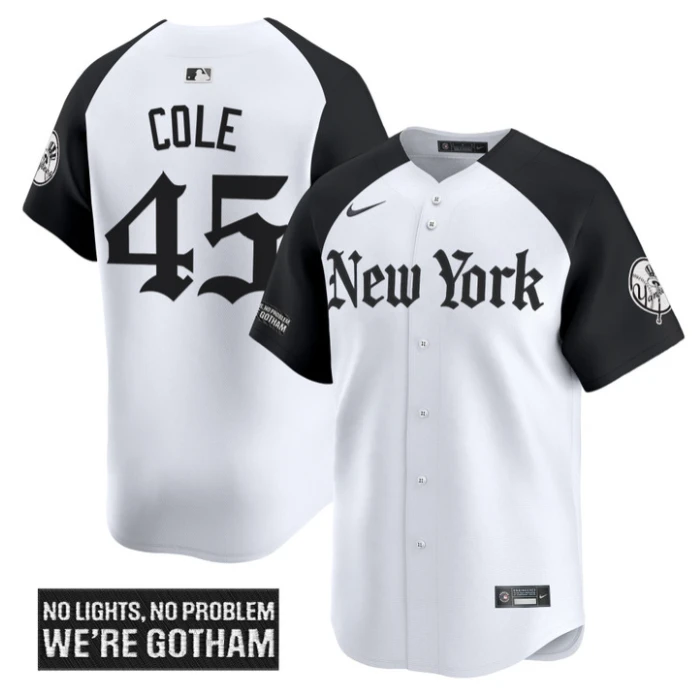 Gerrit Cole Jersey #45 New York Yankees Gothic Legacy Edition Vapor Premier Stitched Alternate by My Store