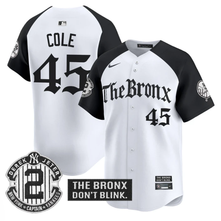 Gerrit Cole Jersey #45 Yankees The Bronx Gothic Ink Drop Edition Alternate by My Store