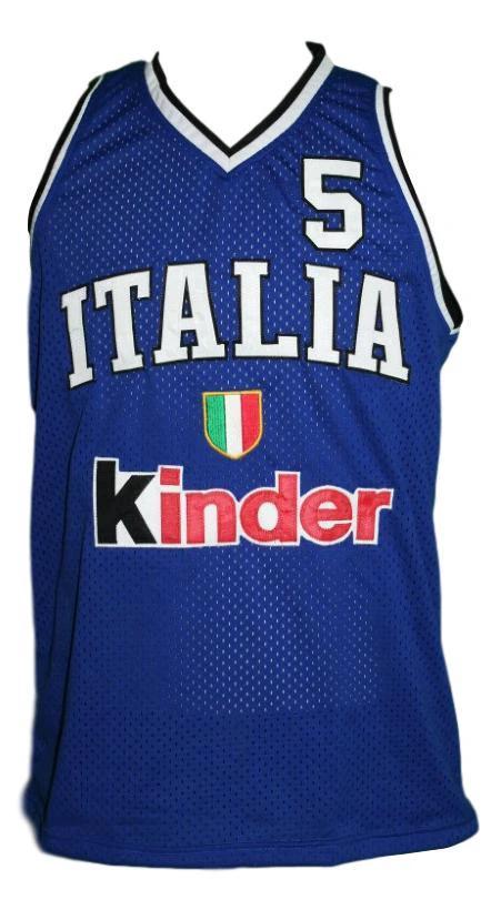 Gianluca Basile Jersey #5 Italia Basketball Blue by My store basketball