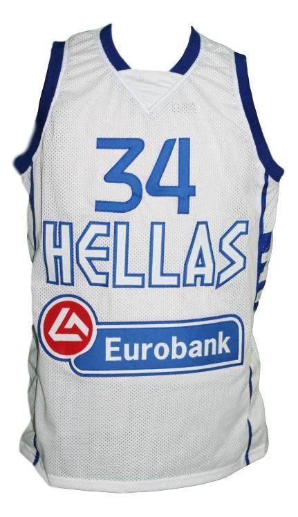 Giannis Antetokounmpo Jersey #34 Greece Basketball White by My store basketball