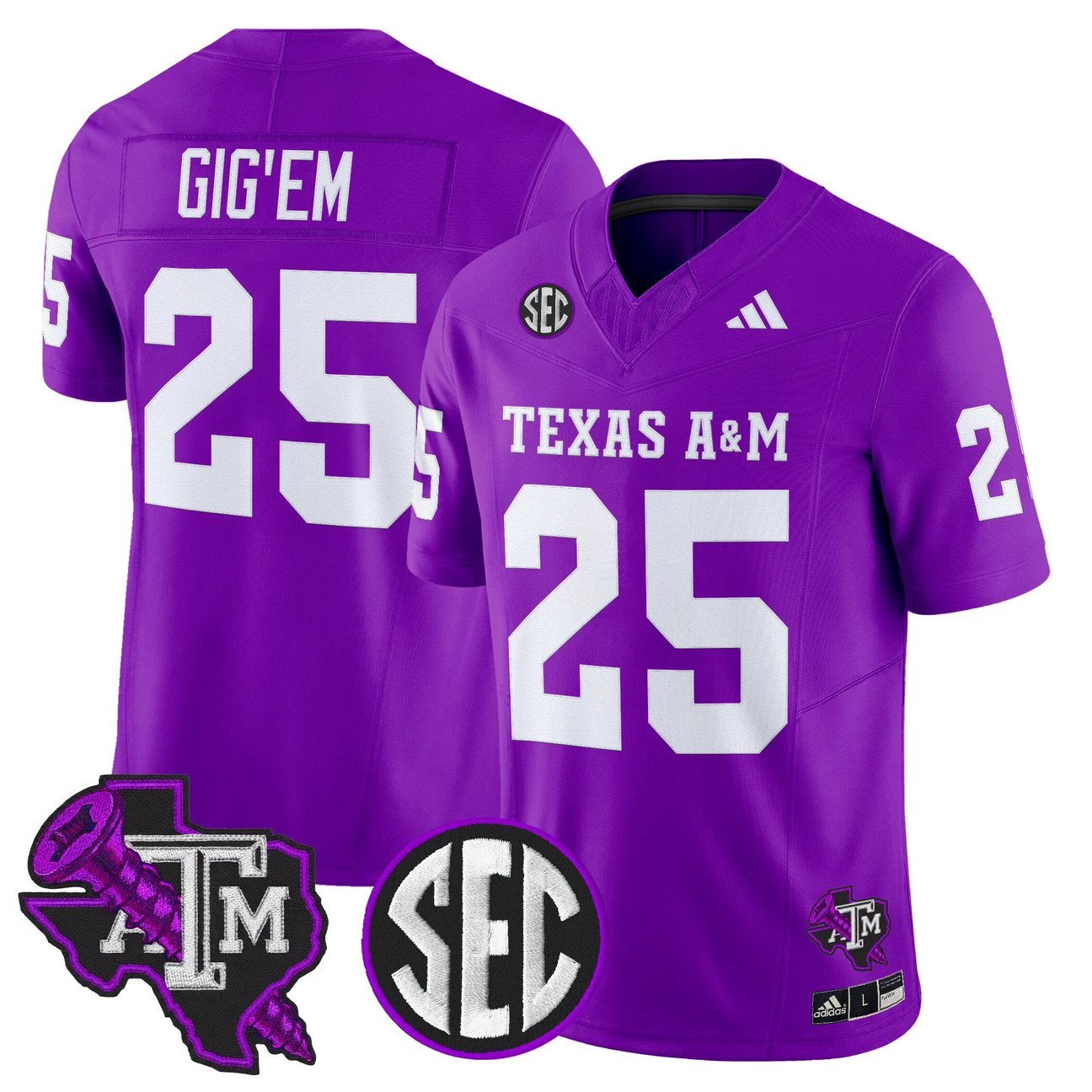 Gig'Em Jersey #25 Texas A&M Aggies DJ Screw Vapor Limited Stitched by My Store NCAA Football Jerseys
