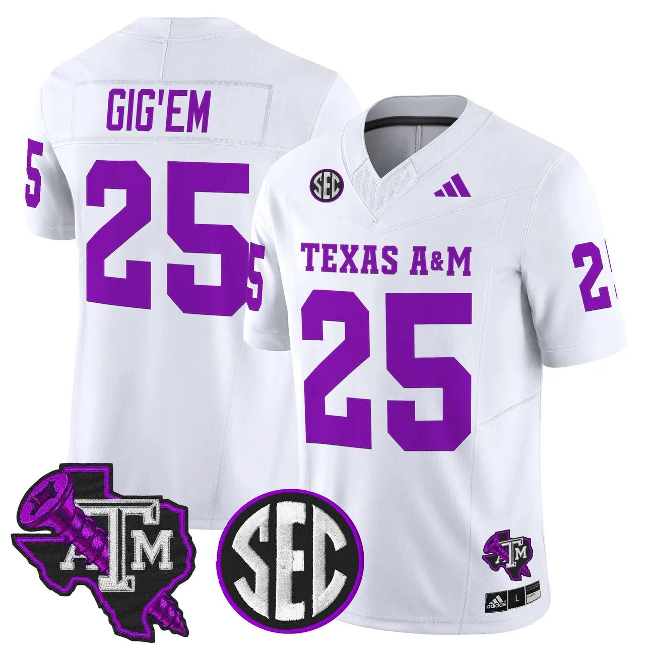 Gig'Em Jersey #25 Texas A&M Aggies DJ Screw Vapor Limited Stitched by My Store NCAA Football Jerseys