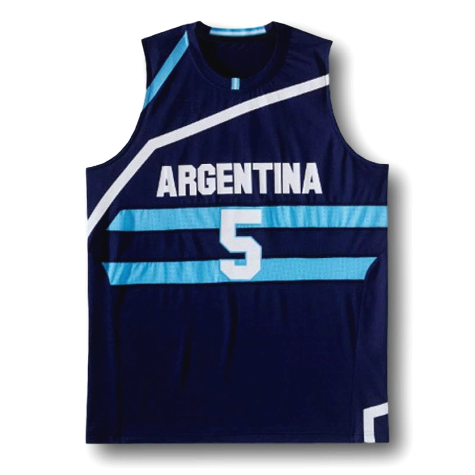 Manu Ginobili Jersey #5 Team Argentina Basketball Navy Blue by My store basketball