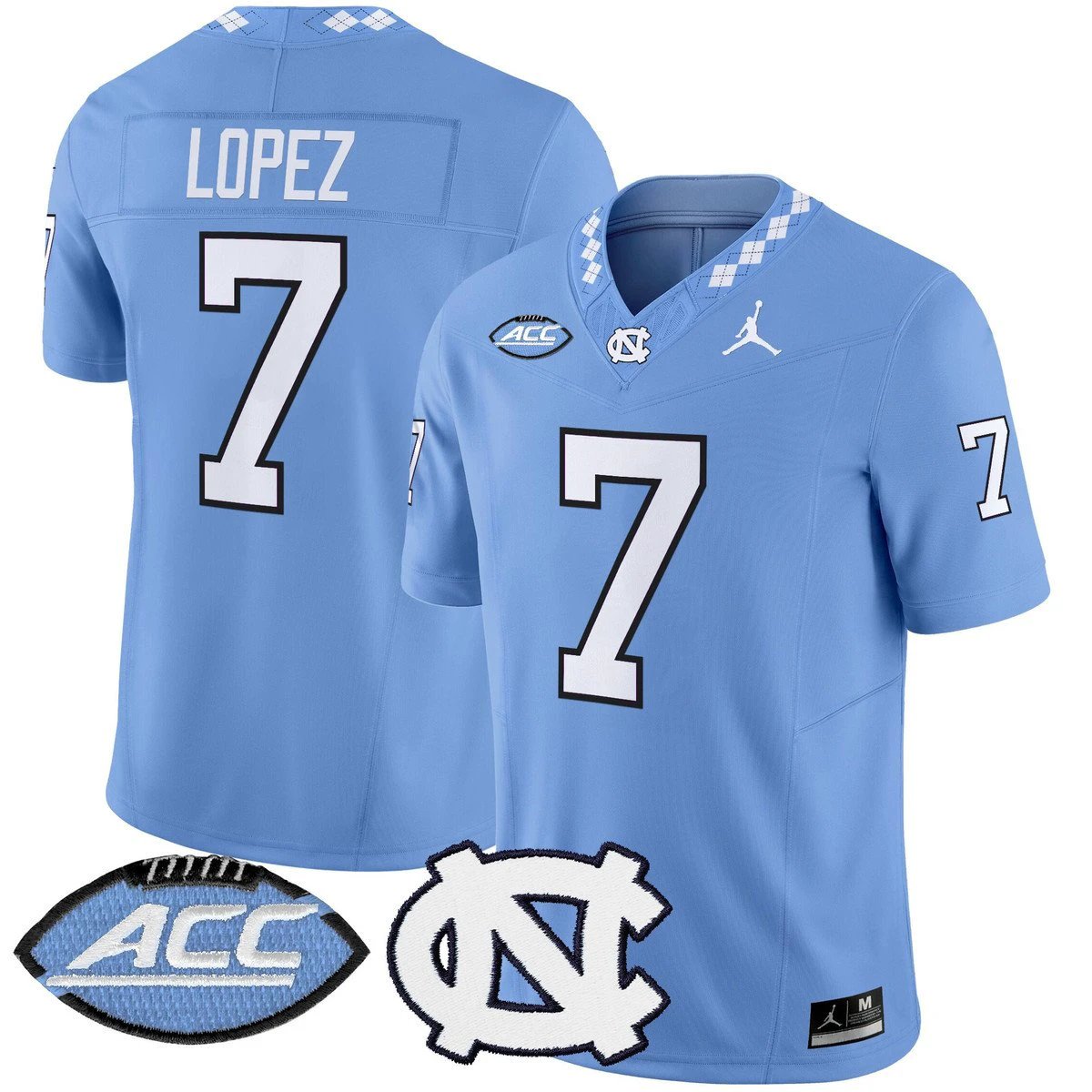 Gio Lopez Jersey #7 North Carolina Tar Heels 2025 Limited Stitched Blue by My Store NCAA Football Jerseys