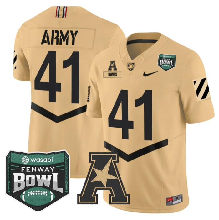 Glenn Davis Jersey #41 Army Black Knights 2025 Fenway Bowl Stitched Tan by NCAA Football Jersey