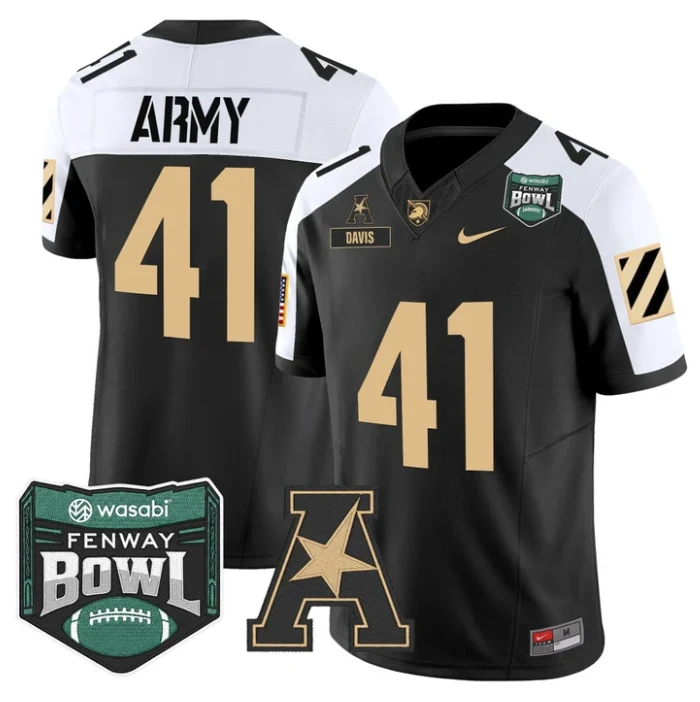 Glenn Davis Jersey #41 Army Black Knights 2025 Fenway Bowl Stitched by My Store NCAA Football Jerseys