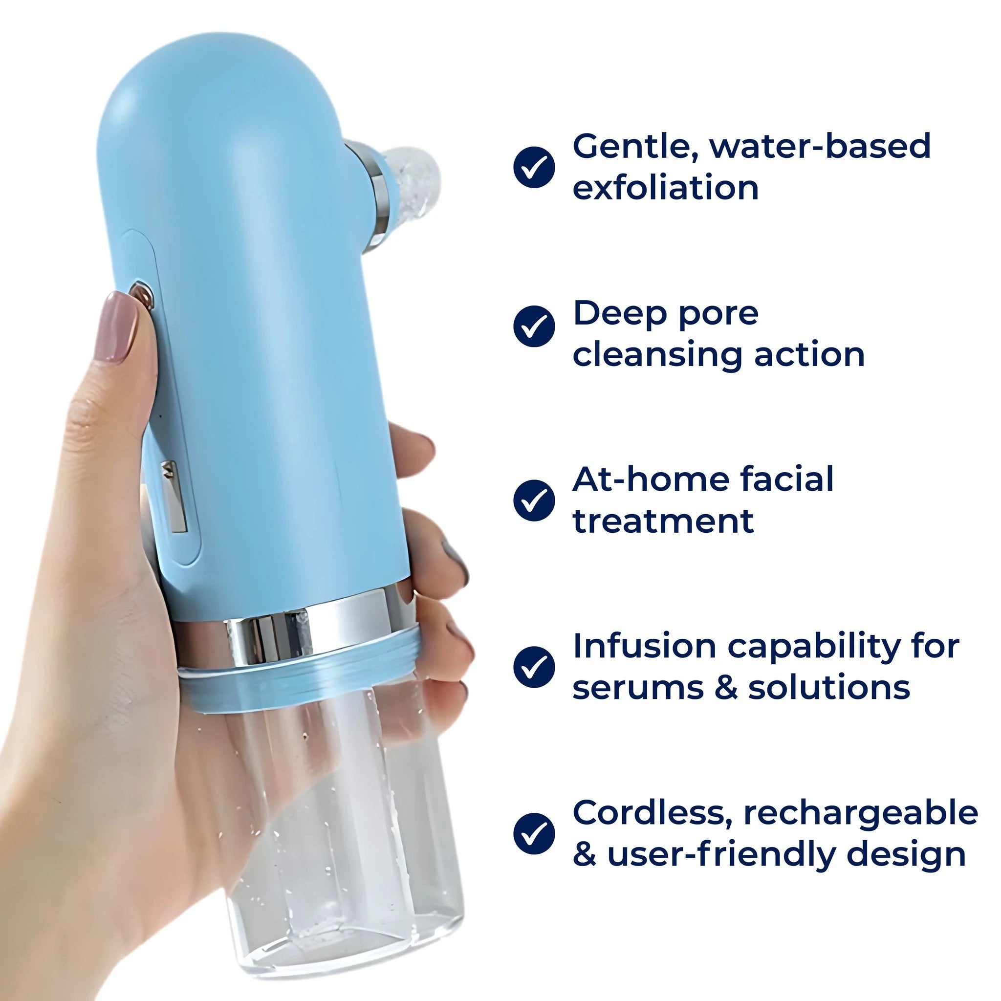 GlowPure | Hydra Dermabrason Device – Deep Pore Cleansing – Gentle Water-Based Exfoliation – At-Home Facial for Sensitive Skin Bowlift by Bowlift