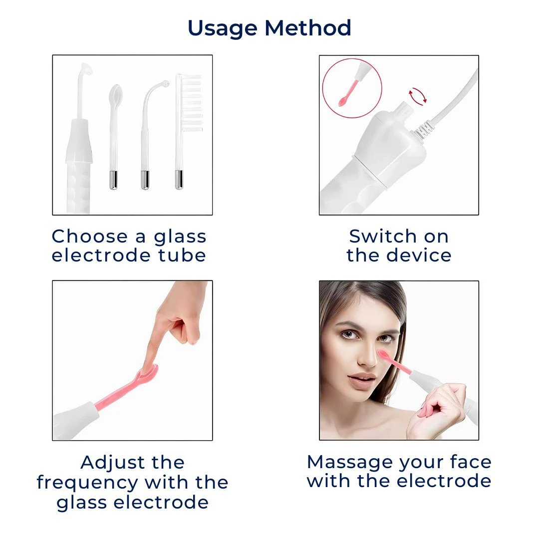 GlowVive High Frequency D’arsonval Beauty Device | for Acne - Anti-Aging - Skin Tightening - Hair Growth - Scalp Care Bowlift by Bowlift