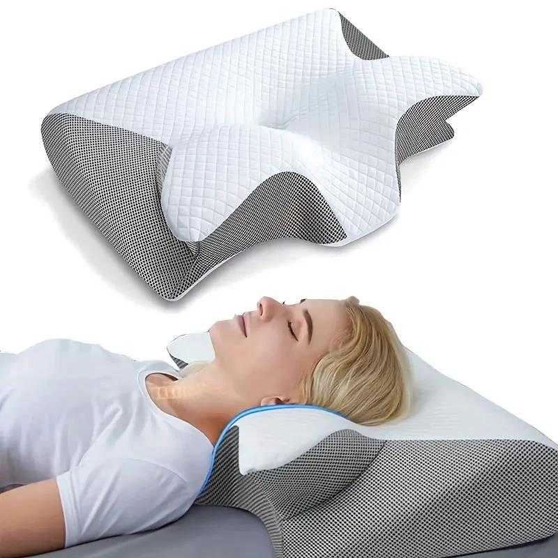 SleepEase Butterfly Memory Foam Pillow – Ergonomic Support for Side and Back Sleepers Bowlift by Bowlift