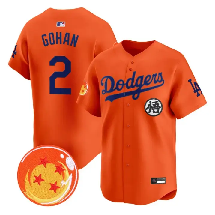 Gohan Jersey #2 Dodgers Dragon Ball Vapor Premier Limited Stitched by My Store