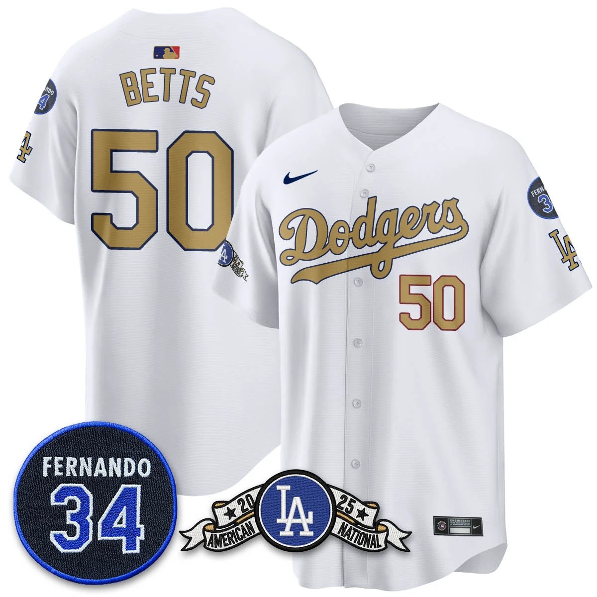 Los Angeles Dodgers 2025 National League Champions Jersey - All Stitched by Los Angeles Dodgers