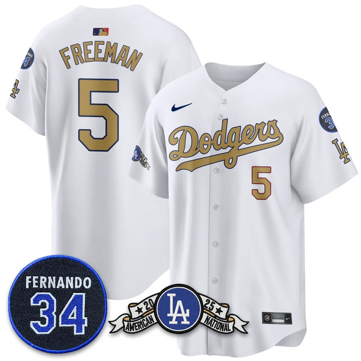 Los Angeles Dodgers 2025 National League Champions Jersey - All Stitched by Los Angeles Dodgers