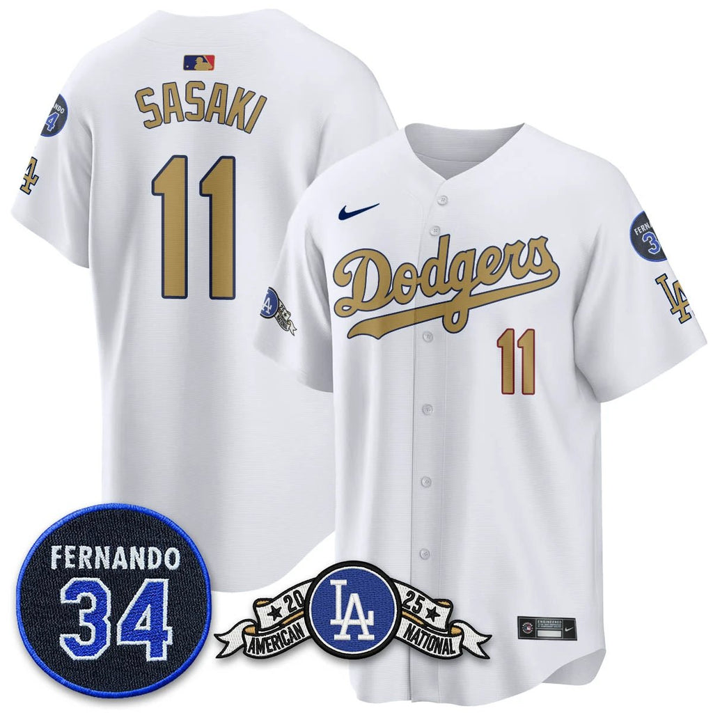 Los Angeles Dodgers 2025 National League Champions Jersey - All Stitched by Los Angeles Dodgers