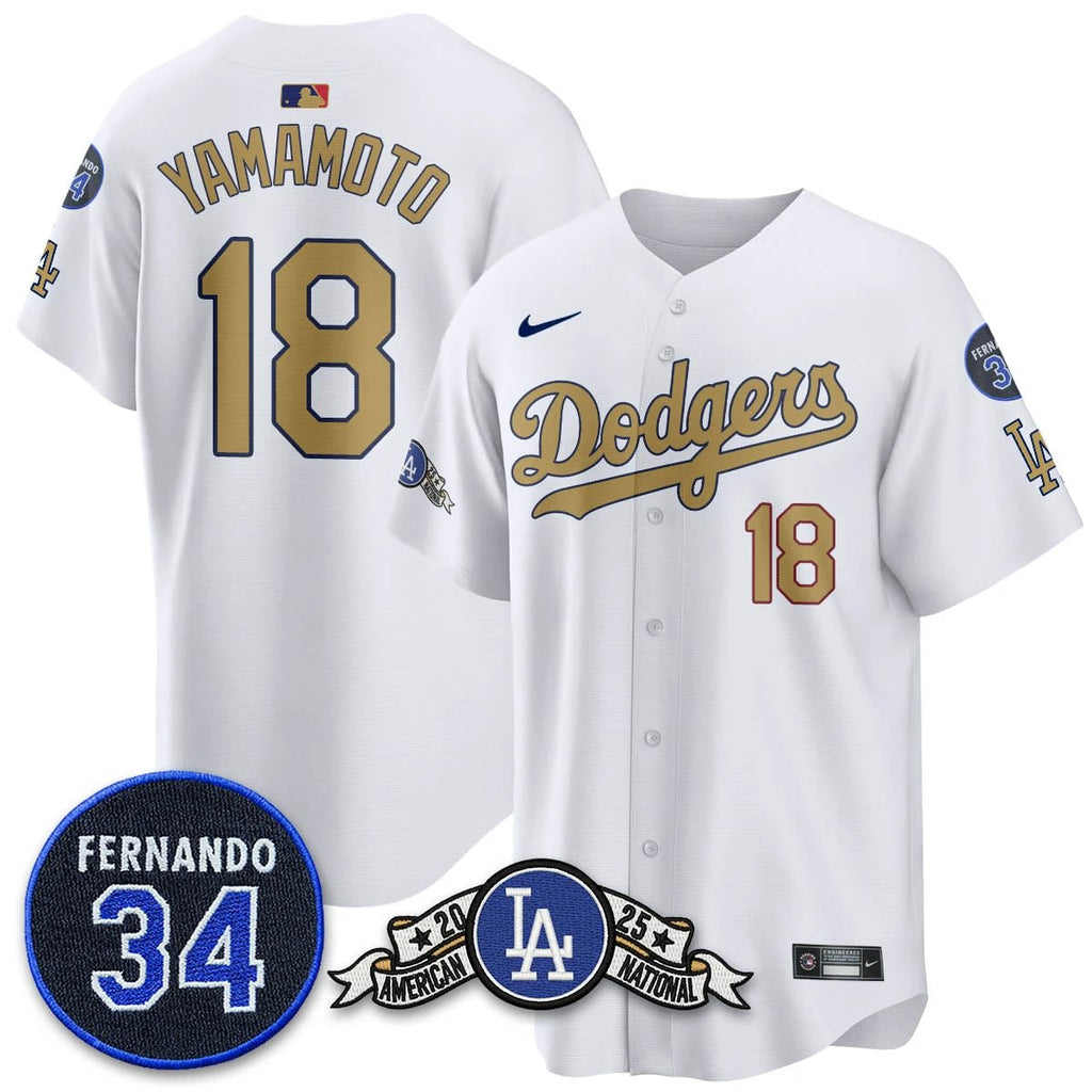 Los Angeles Dodgers 2025 National League Champions Jersey - All Stitched by Los Angeles Dodgers