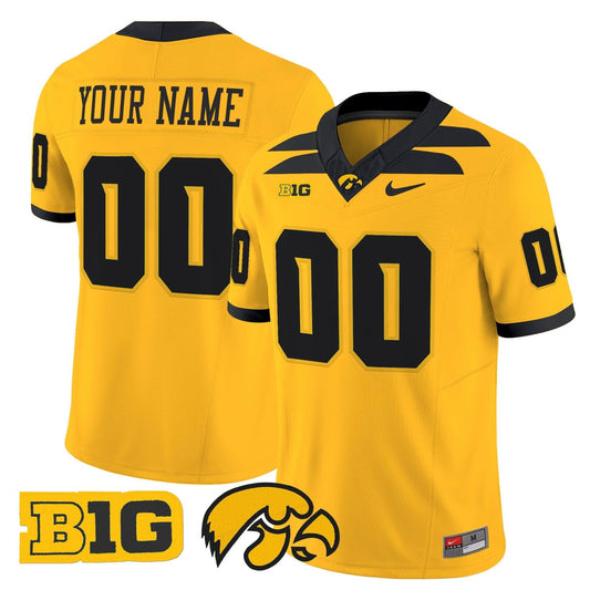 Custom Iowa Hawkeyes Jersey Name, Number 2025 Limited Stitched Gold by My Store
