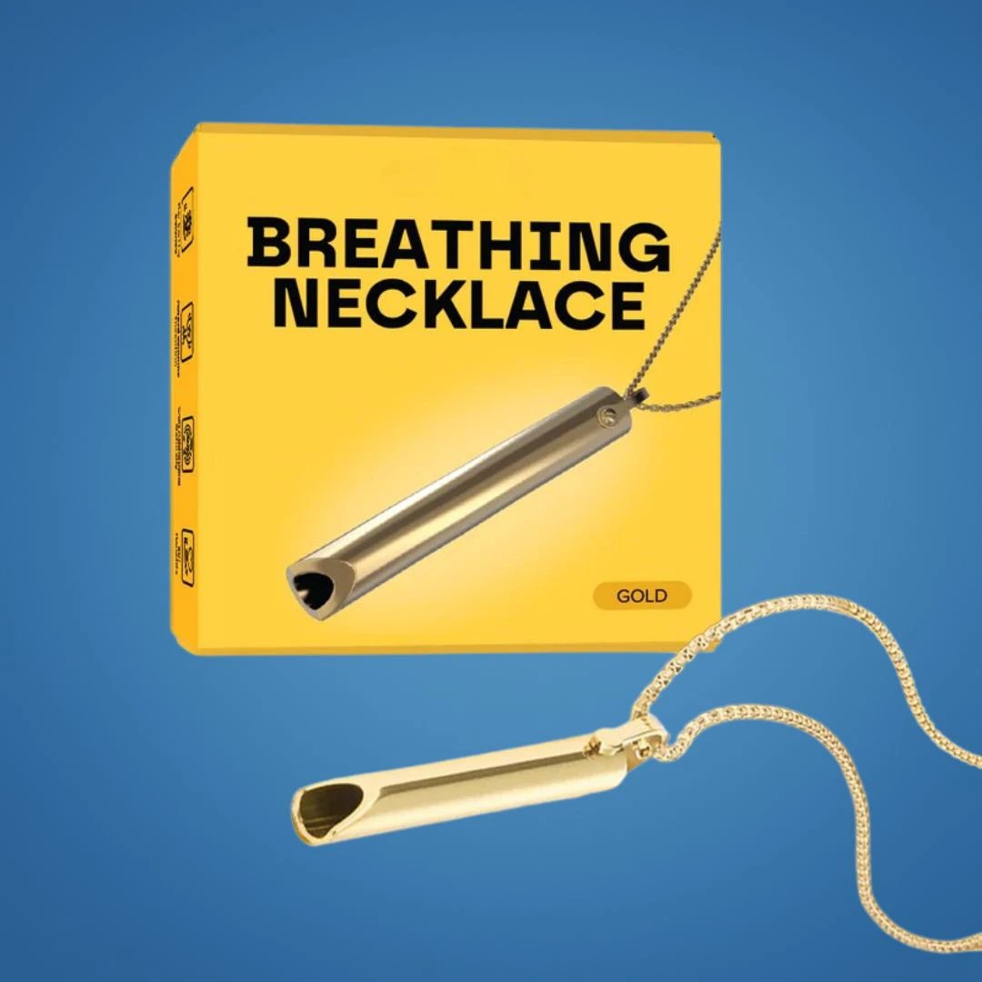 CalmAura | Anxiety Relief Breathing Necklace – Stainless Steel – Stress Reduction – Mindfulness Aid for Adults Bowlift by Bowlift