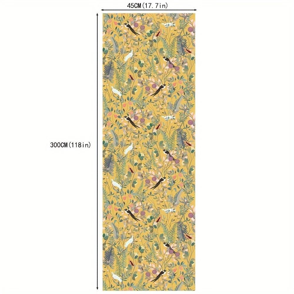 Golden Canopy Bird and Leaf Peelable Wallpaper by Casa & Beyond
