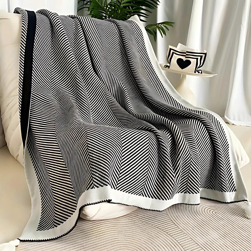 Golden Chevron Luxe Blanket by Casa & Beyond