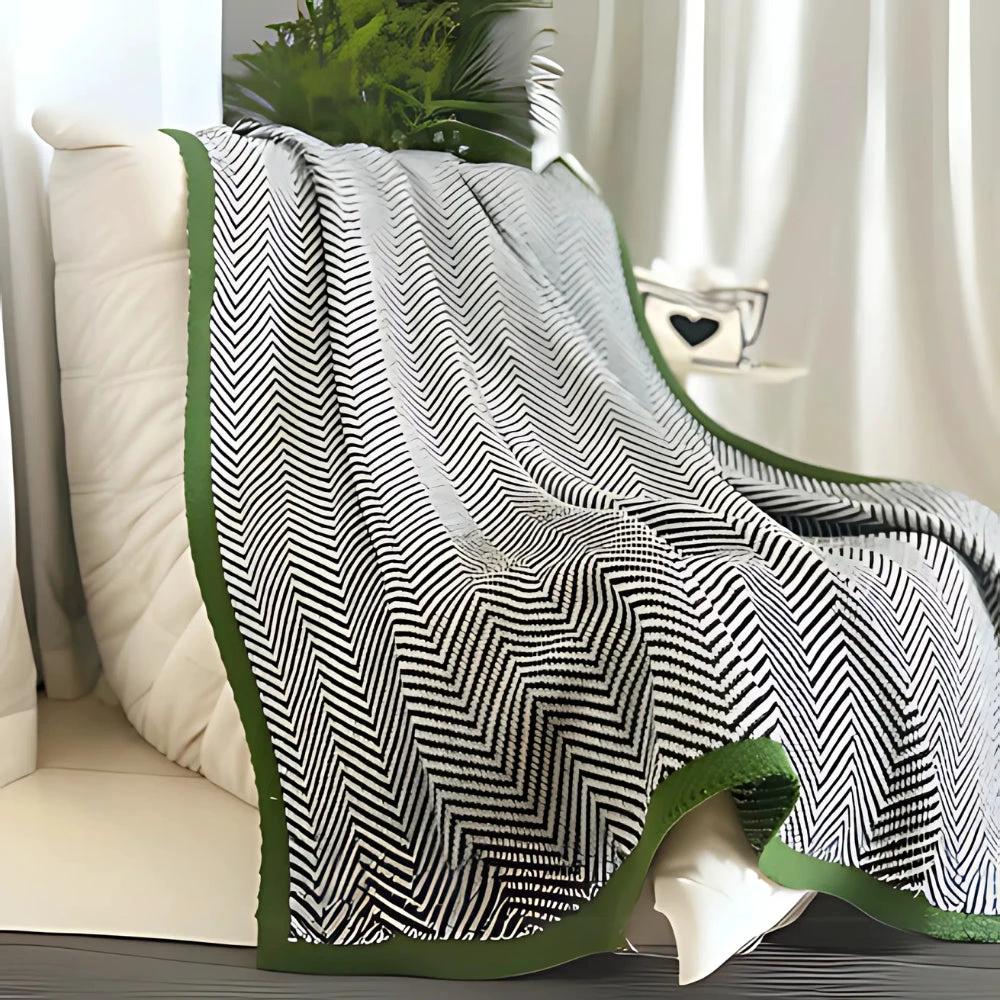 Golden Chevron Luxe Blanket by Casa & Beyond
