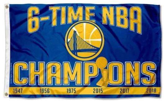 Golden State Warriors 6 Time Champions Flag 3X5Ft Polyester Banner USA Digital Print by flagsjustdoit