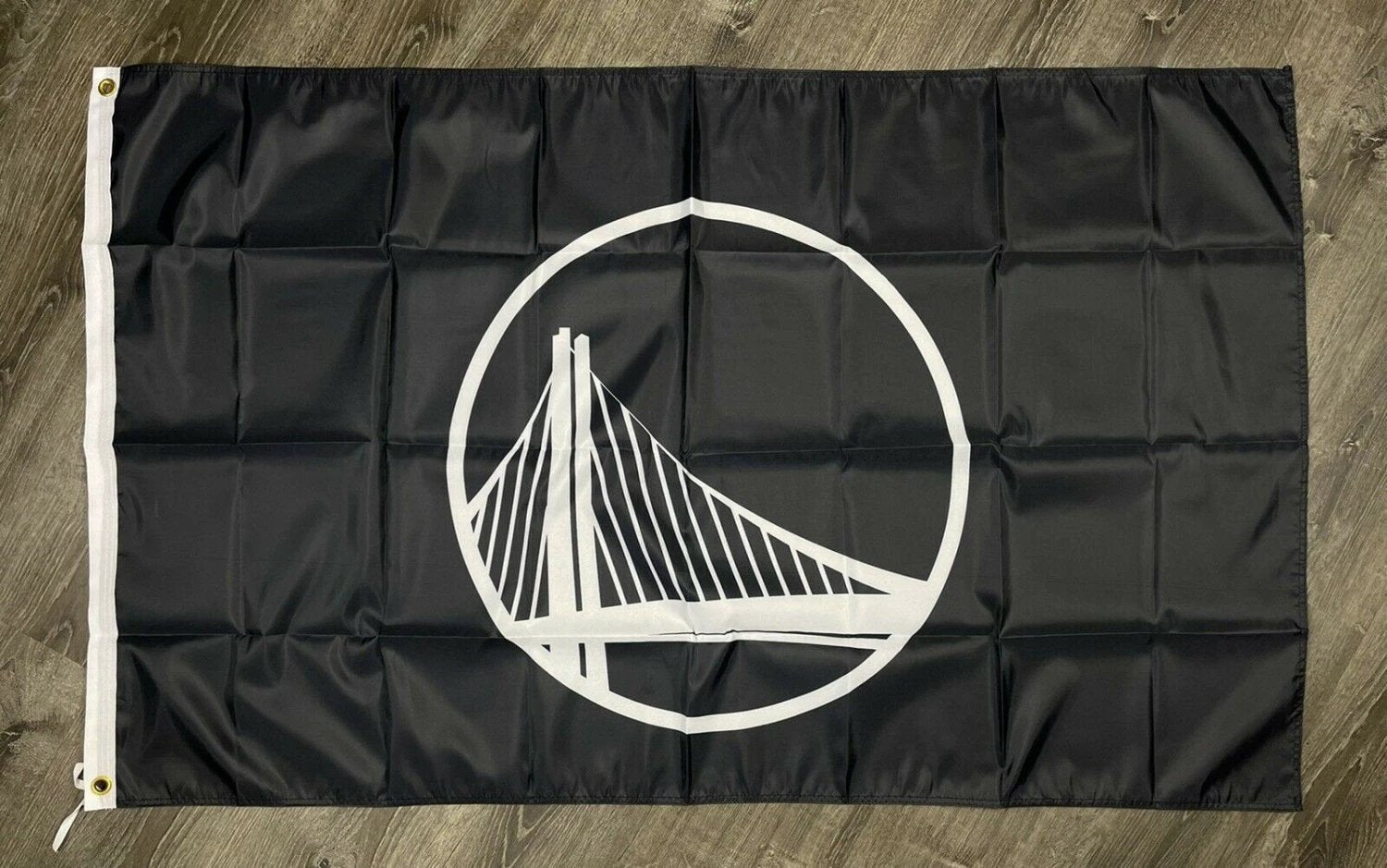 Golden State Warriors Logo Flag 3x5 ft Sports Black Banner Man-Cave Garage by flagsjustdoit