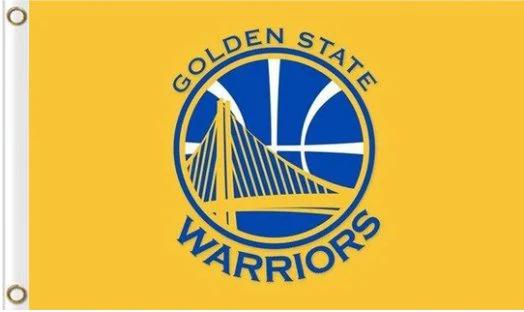 Golden State Warriors Yellow Flag 3X5Ft Polyester Banner USA Digital Print by flagsjustdoit
