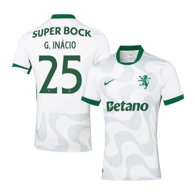 Gonçalo Inácio 25 Sporting CP 2025-26 Third Match Jersey – White by Soccer Jersey
