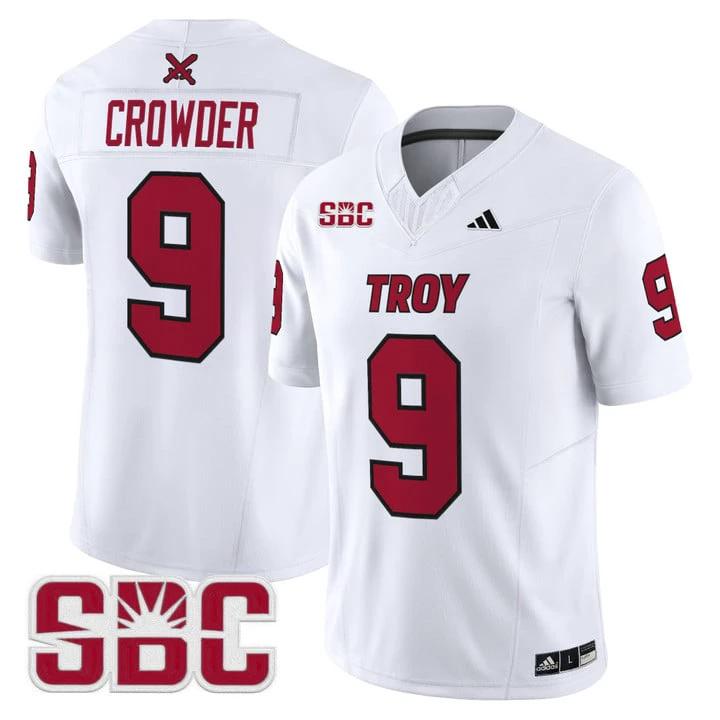 Goose Crowder Jersey #9 Troy Trojans 2025 Vapor Limited Stitched Black Alter by My Store NCAA Football Jerseys