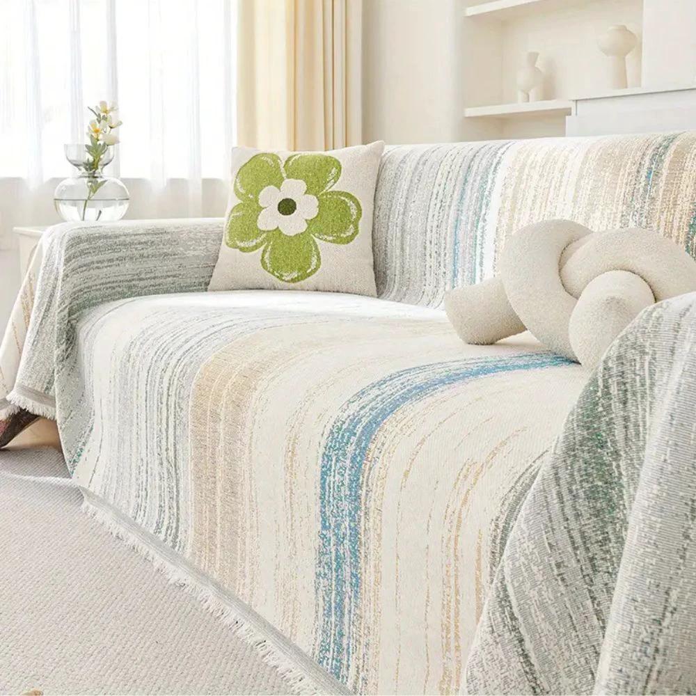 Serene Stripes Sofa Cover by Casa & Beyond