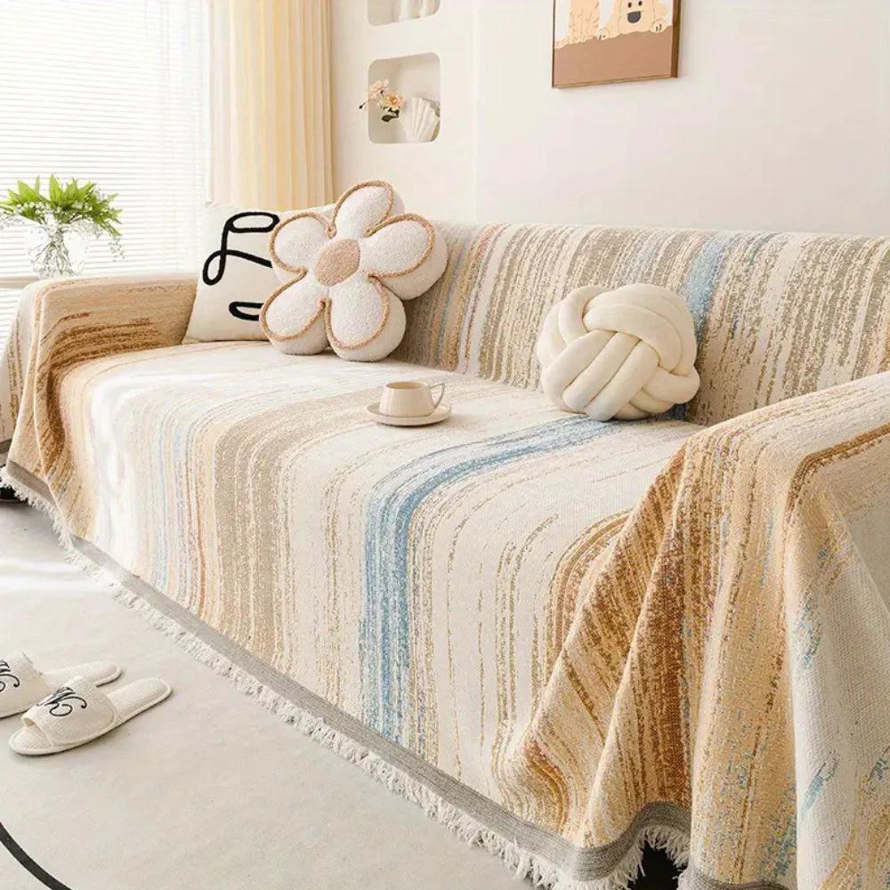 Serene Stripes Sofa Cover by Casa & Beyond