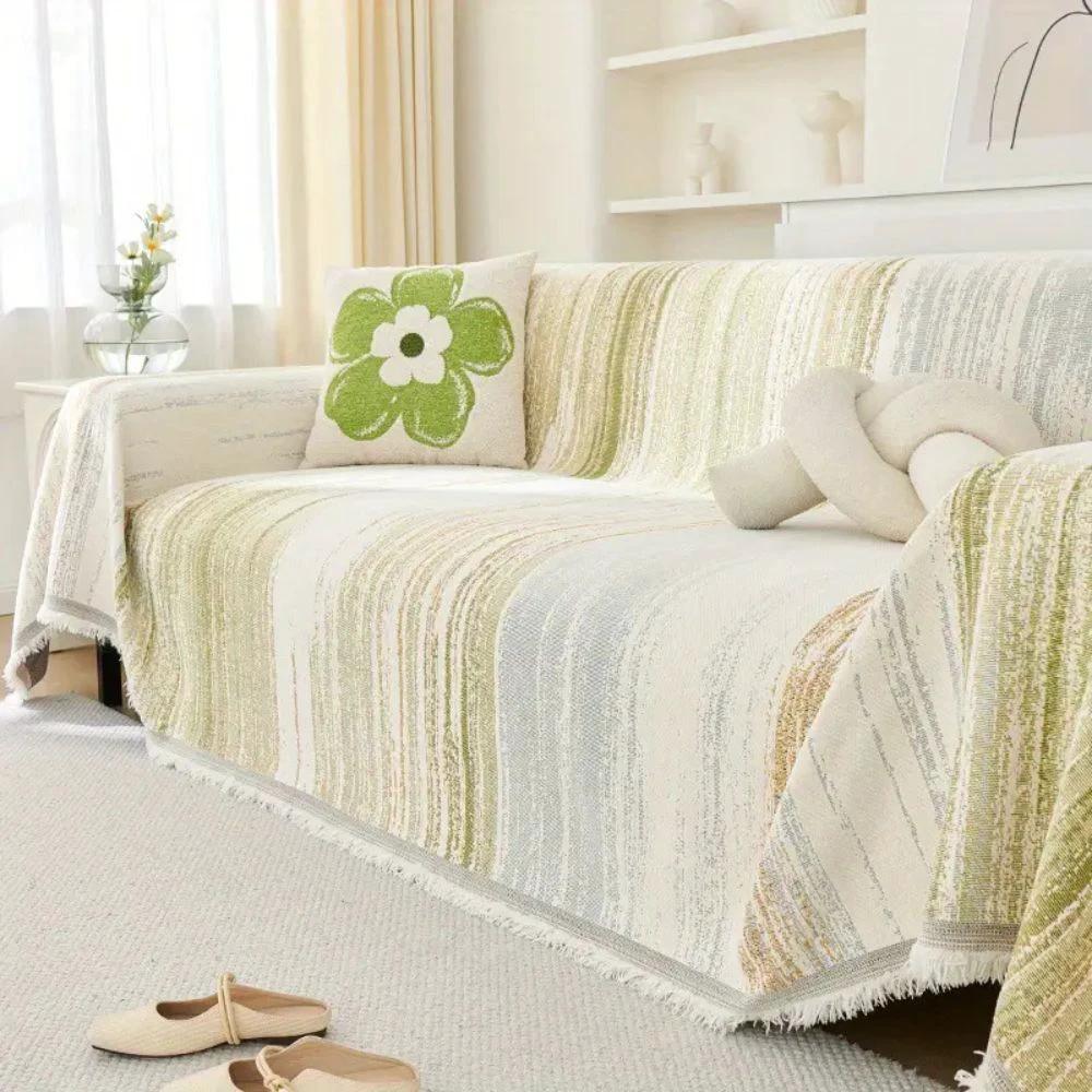 Serene Stripes Sofa Cover by Casa & Beyond
