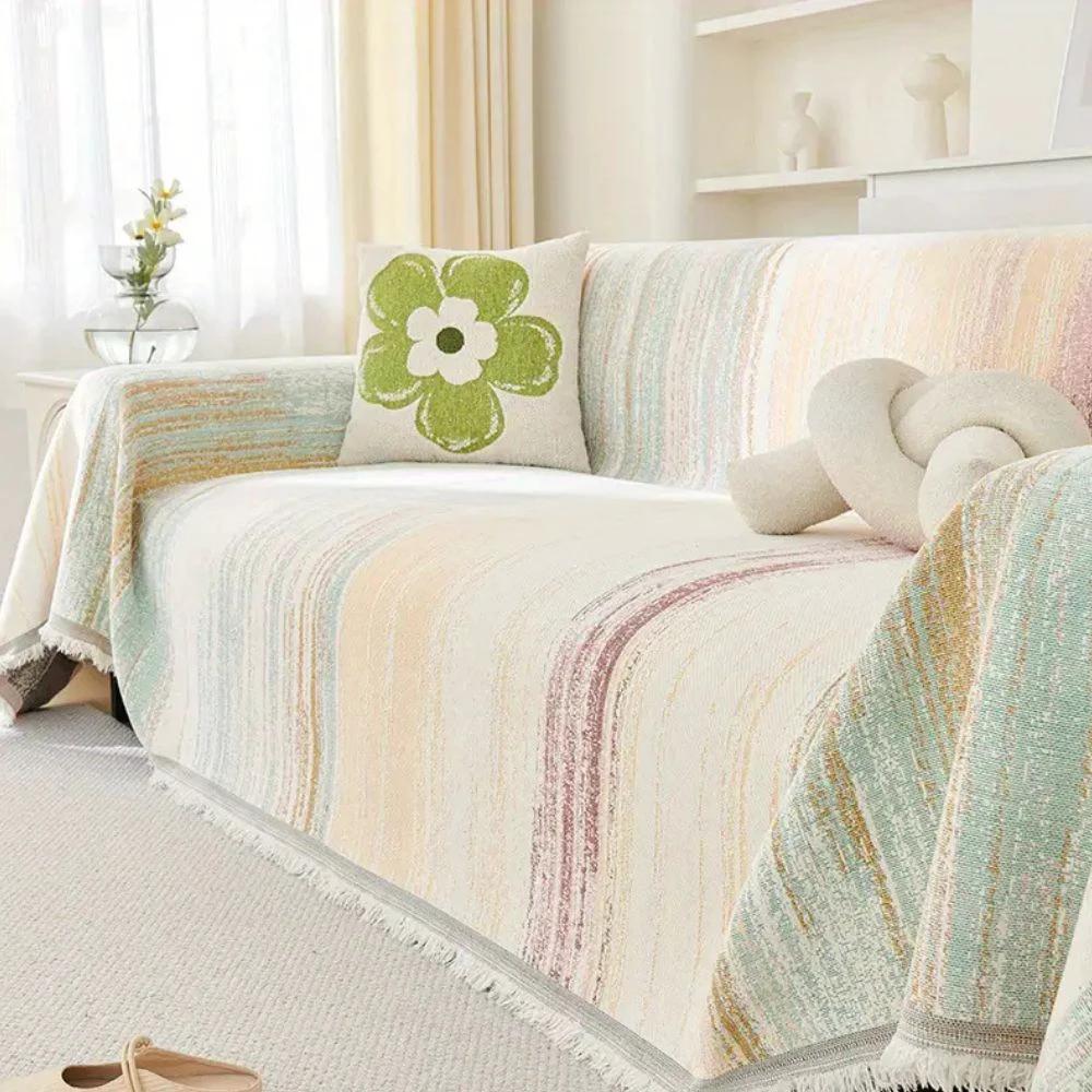 Serene Stripes Sofa Cover by Casa & Beyond