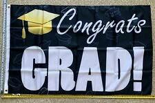 Graduation Flag Congrats Grad Black Celebrate Party Sign Poster 3x5' by flagsjustdoit