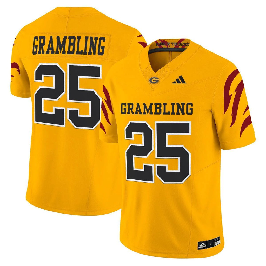 Grambling Jersey #25 Grambling Tigers 2025 Vapor Limited Stitched Gold by My Store NCAA Football Jerseys