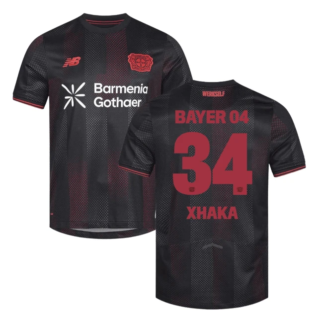 Granit Xhaka 34 Leverkusen 2025-26 Home Match Jersey – Black by Soccer Jersey