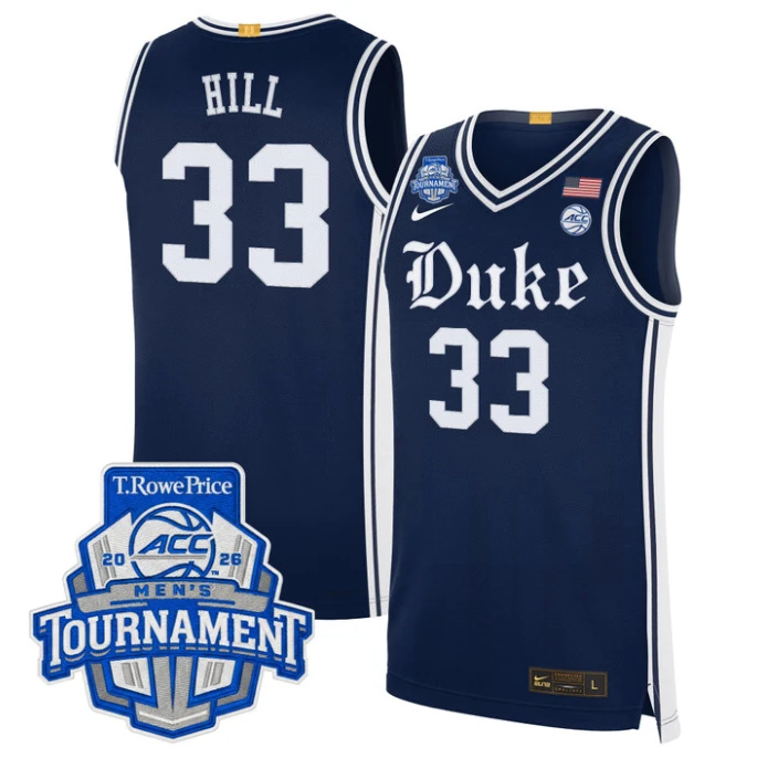Grant Hill Jersey #33 Duke Blue Devils 2026 ACC Tournament Stitched by My store basketball