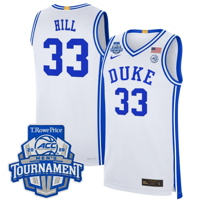 Grant Hill Jersey #33 Duke Blue Devils 2026 ACC Tournament Stitched by My store basketball