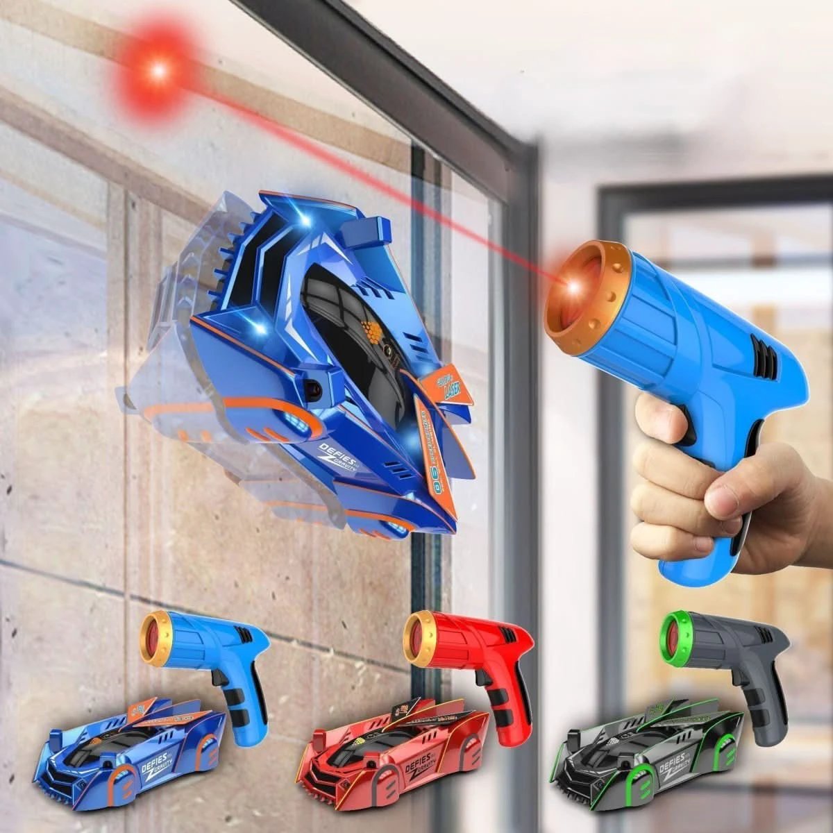 Laser-controlled wall climbing RC car by BowLift