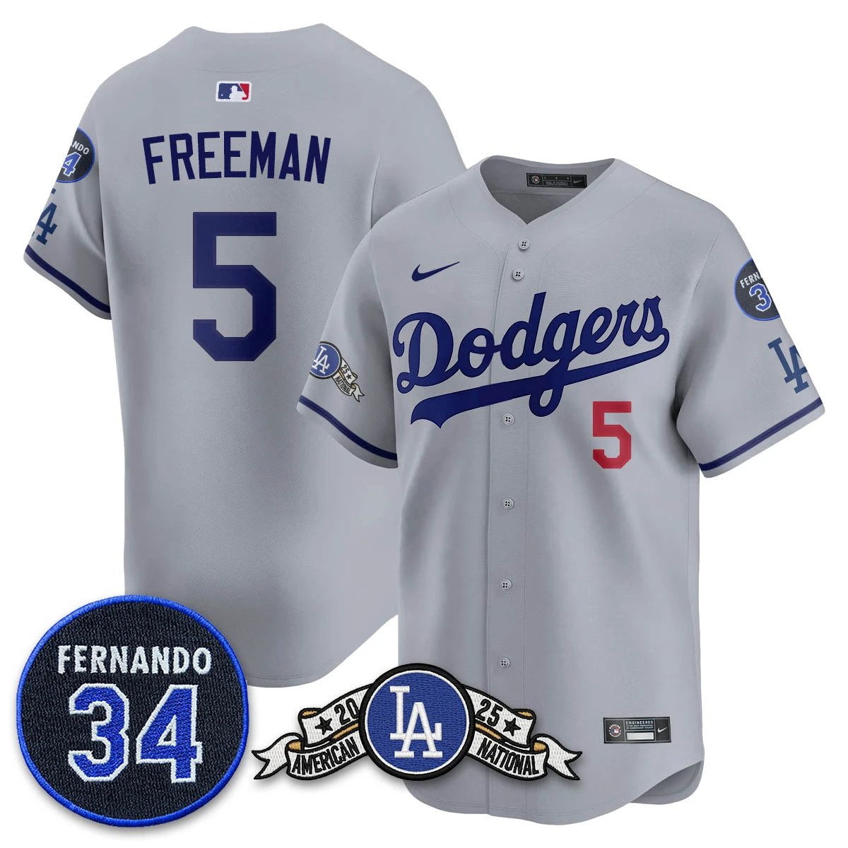 Los Angeles Dodgers 2025 National League Champions Jersey - All Stitched by Los Angeles Dodgers