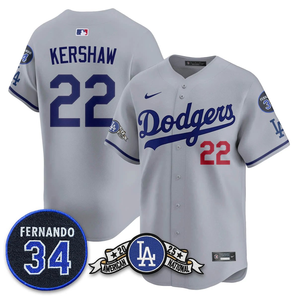 Los Angeles Dodgers 2025 National League Champions Jersey - All Stitched by Los Angeles Dodgers