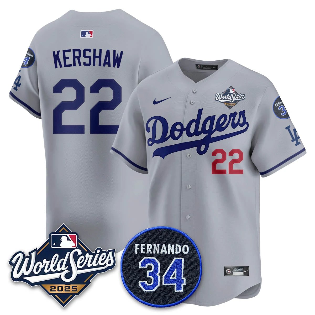 Los Angeles Dodgers 2025 National League Champions Jersey - All Stitched by Los Angeles Dodgers