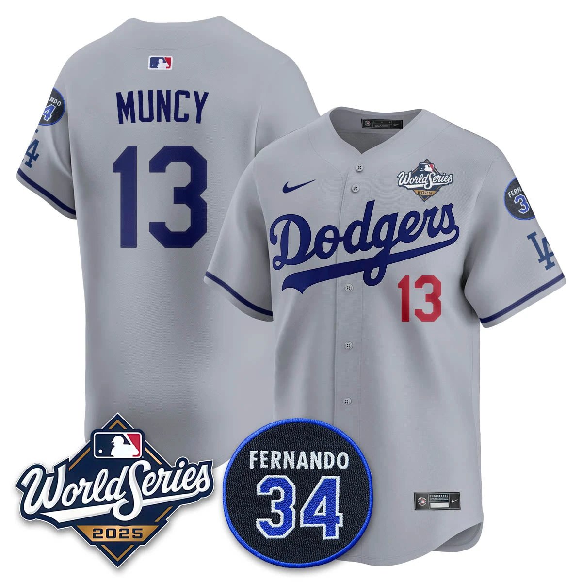 Los Angeles Dodgers 2025 National League Champions Jersey - All Stitched by Los Angeles Dodgers
